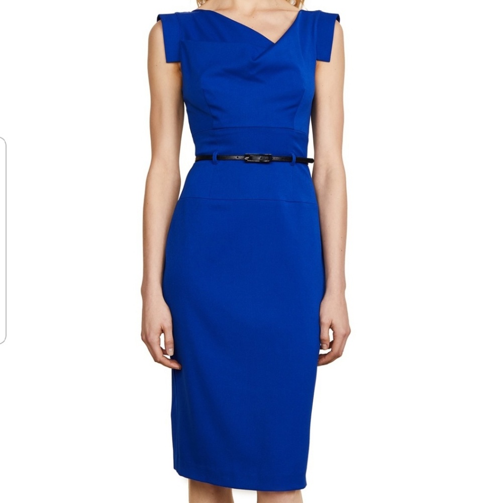 Black Halo Jackie O Belted Dress